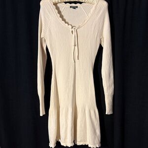 cream long sleeve dress